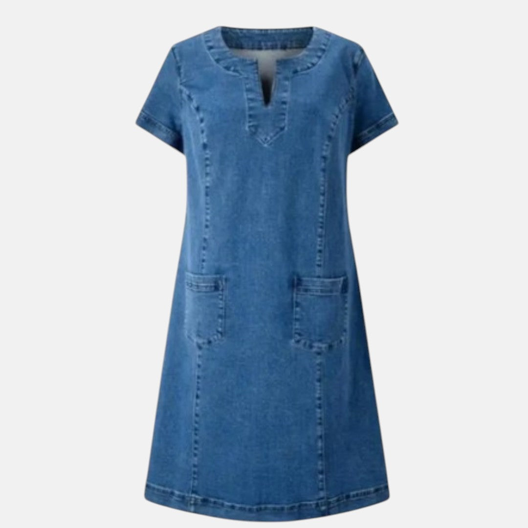 MILA | VESTIDO VAQUERO CON ESCOTE EN V