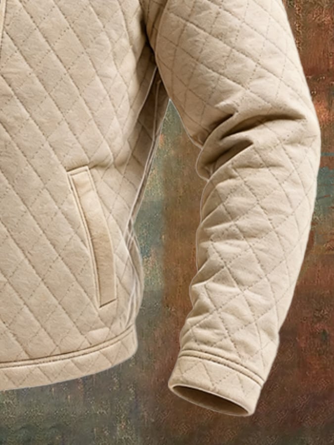 Martín - Chaqueta de plumas beige de piel