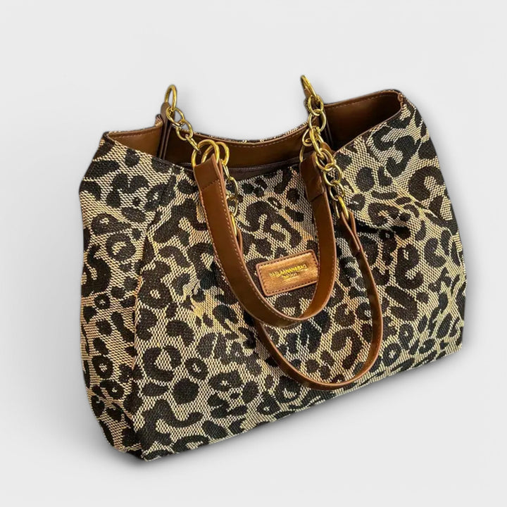 Mercedes | Bolsa de Lona con Patrón de Leopardo