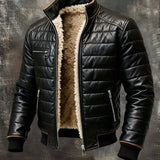 Gonzalo - Chaqueta de plumón negra con forro de sherpa
