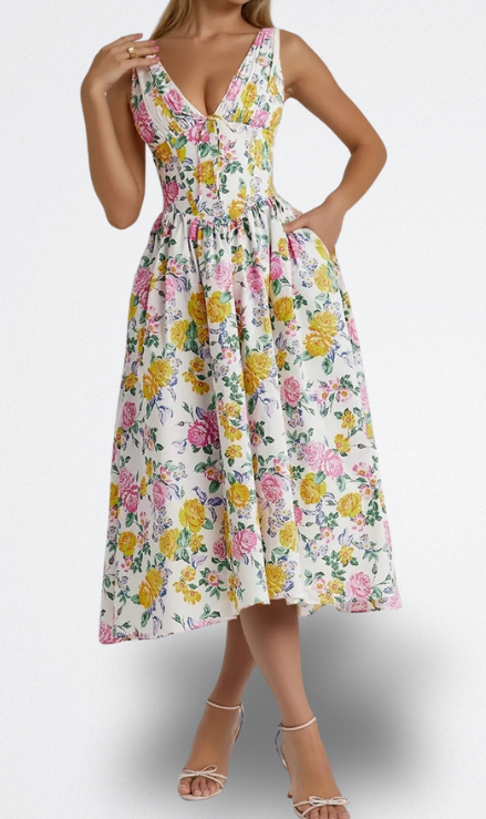 AURORA | VESTIDO FLORAL ELEGANTE