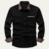 La Camisa Casual de Botones para Hombre con Cuello y Puños de Cuadros