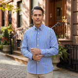 La Camisa de Algodón Rayada de Londres para Hombres