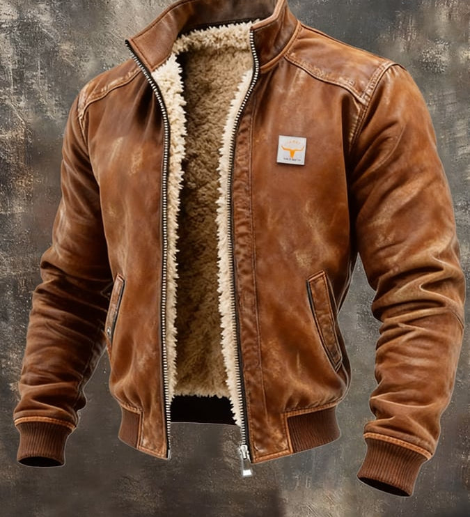 Alonso - Chaqueta vintage con forro de sherpa