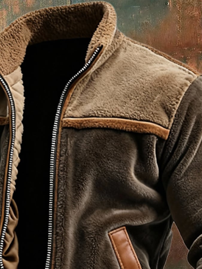 Diego - Chaqueta de piel de terciopelo cálida