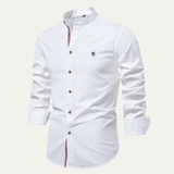 La Camisa de Botón Casual Inteligente de Cuello Mao para Hombre Biella