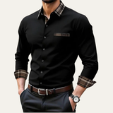 La Camisa Casual de Botones para Hombre con Cuello y Puños de Cuadros