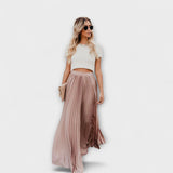Jimena | Falda Maxi Plisada Ligera
