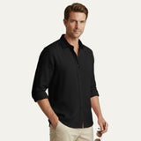 La Camisa de Lino Vintage de Manga Larga Zurich para Hombres