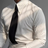 La Camisa Formal de Manga Larga con Pliegues Texturizados para Hombre Macerata – Albaricoque