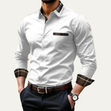 La Camisa Casual de Botones para Hombre con Cuello y Puños de Cuadros