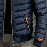 Bonifacio - Chaqueta acolchada azul marino de piel