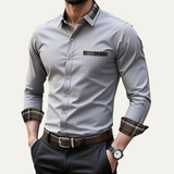 La Camisa Casual de Botones para Hombre con Cuello y Puños de Cuadros
