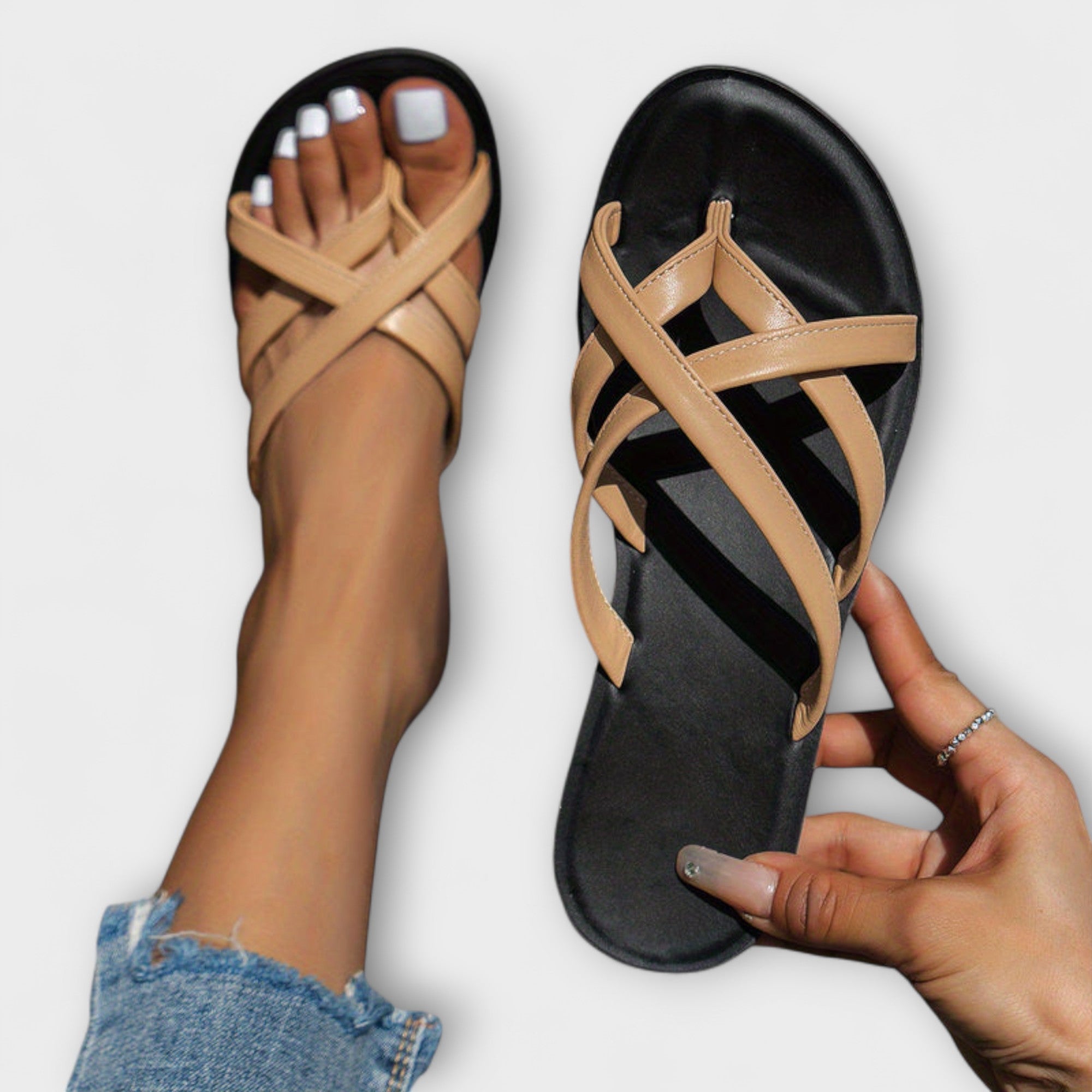 Eva - Sandalias con puntera de colores
