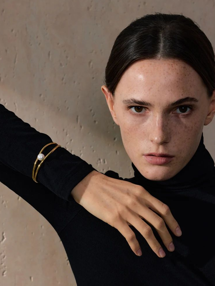 Pulsera de Acero con Perla