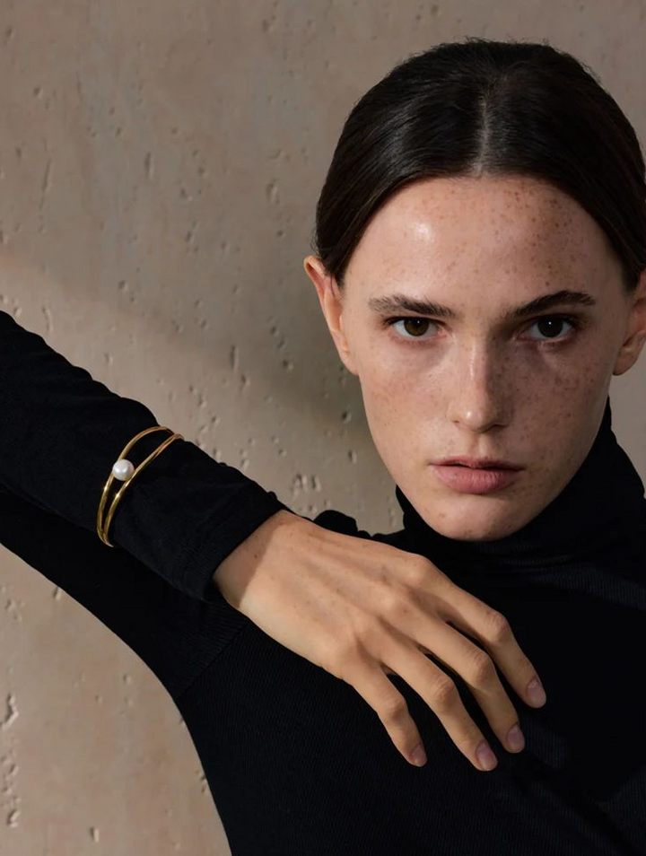 Pulsera de Acero con Perla