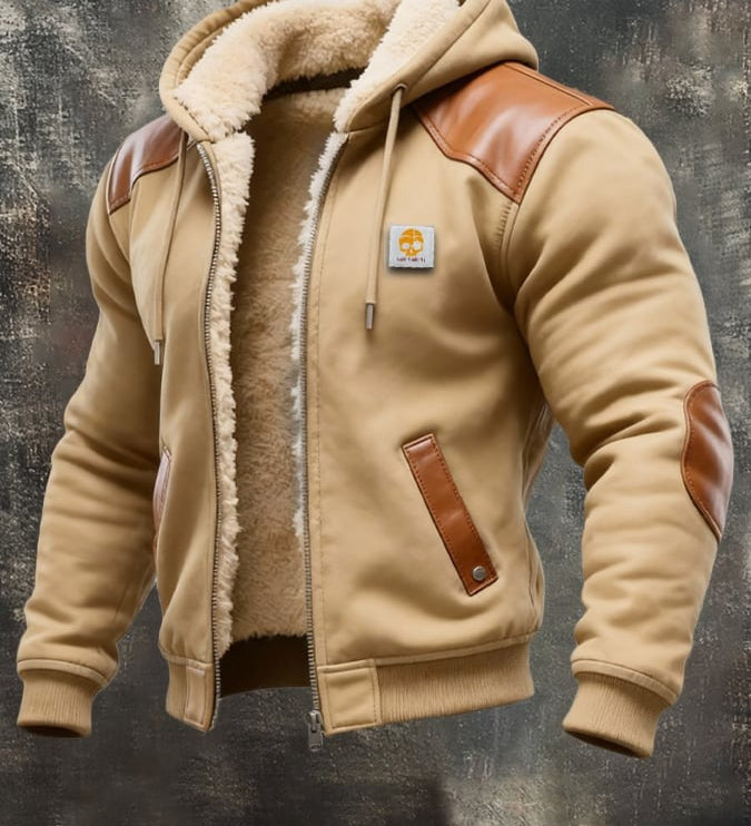 Simón - Chaqueta múltiple cálida de ante y cuero