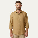 La Camisa de Lino Vintage de Manga Larga Zurich para Hombres