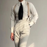 La Camisa Formal de Manga Larga con Pliegues Texturizados para Hombre Macerata – Albaricoque
