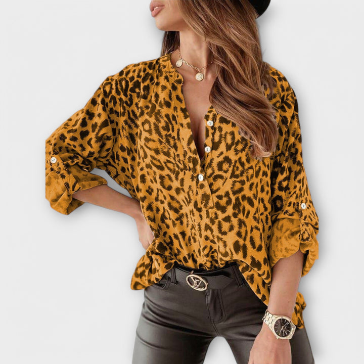 Anabela | Blusa de moda con estampado de leopardo