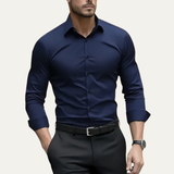 La Camisa de Negocios Elegante de Color Sólido para Hombre Pantelleria