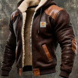 Simón - Chaqueta múltiple cálida de ante y cuero