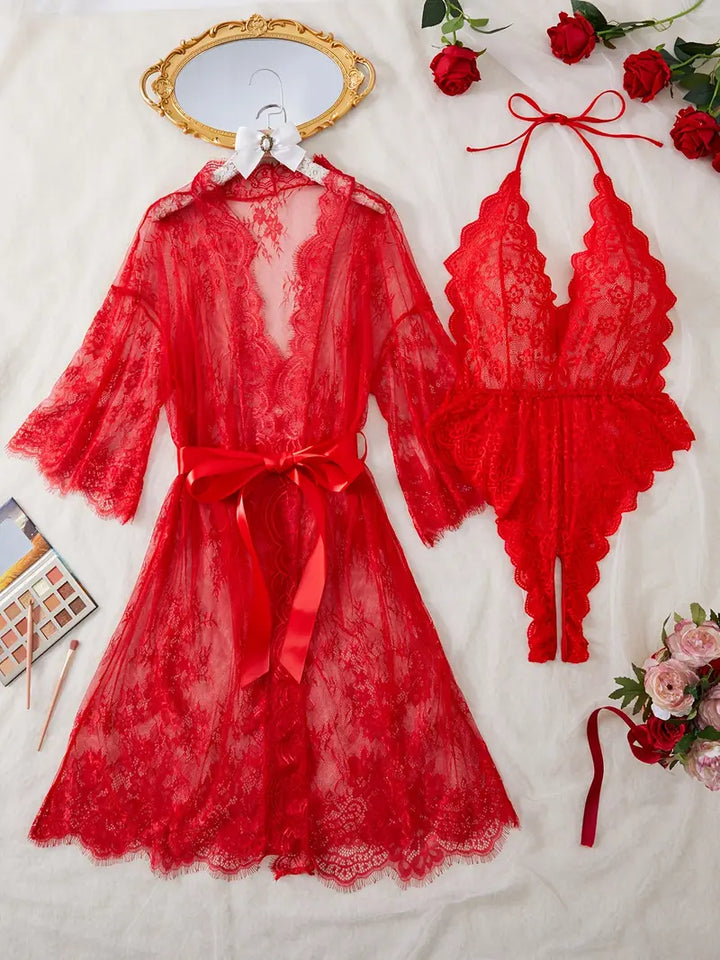 Beatriz - Body de encaje con escote profundo