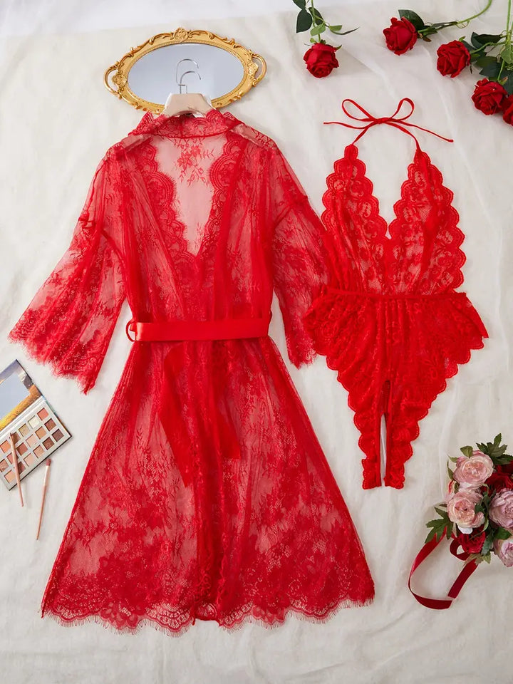 Beatriz - Body de encaje con escote profundo