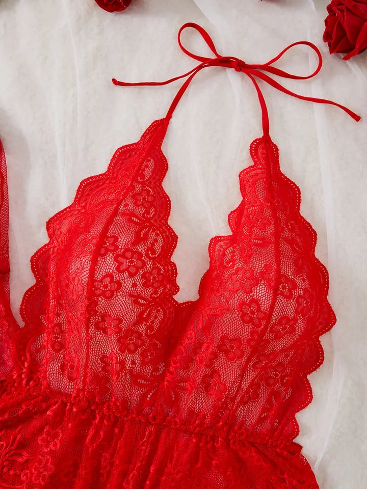 Beatriz - Body de encaje con escote profundo