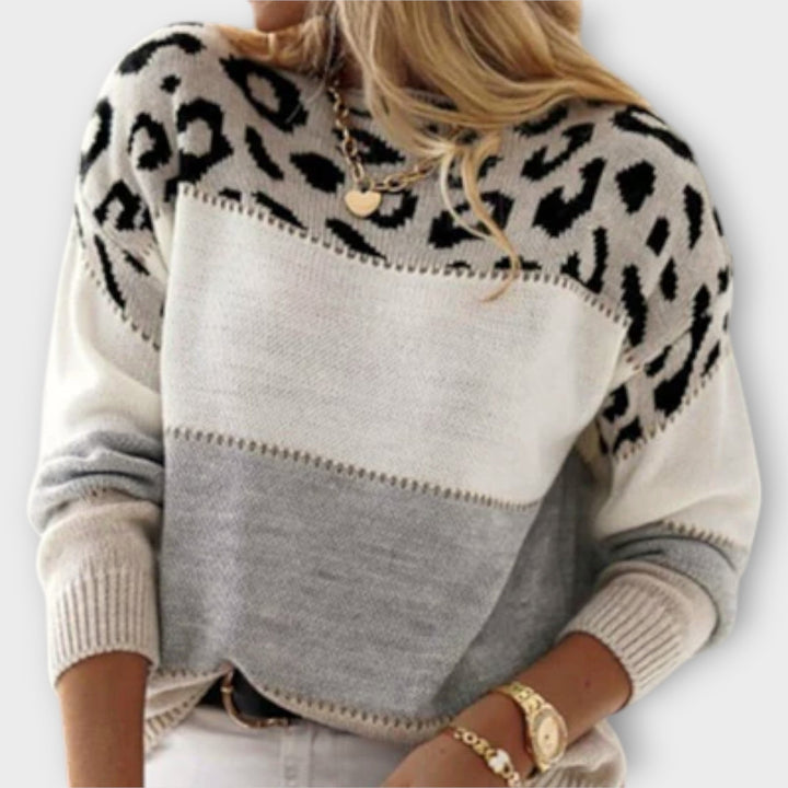 Cheyenne - Jersey informal con diseño de leopardo