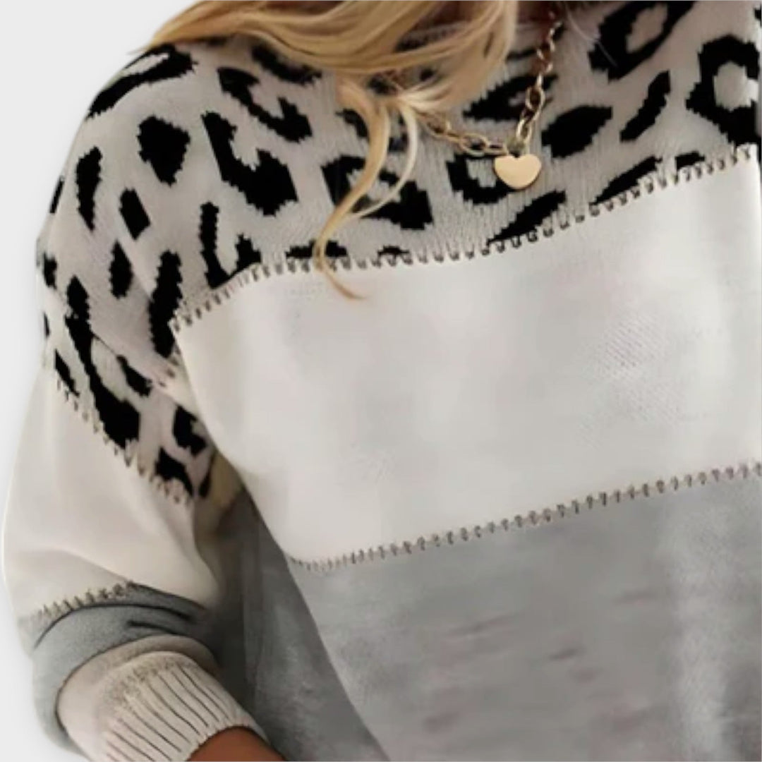 Cheyenne - Jersey informal con diseño de leopardo