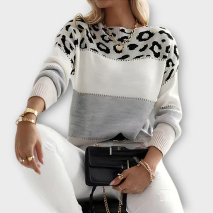 Cheyenne - Jersey informal con diseño de leopardo
