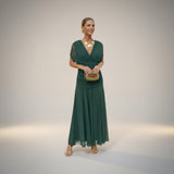 Velora - Vestido Floral Largo con Escote en V