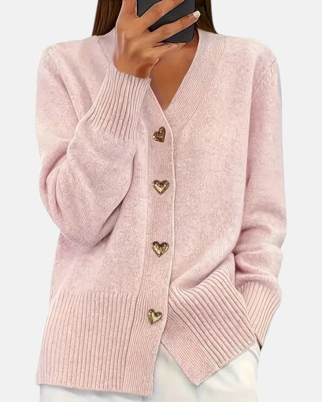 ADELE | CARDIGAN ELEGANTE CON BOTONES EN FORMA DE CORAZÓN