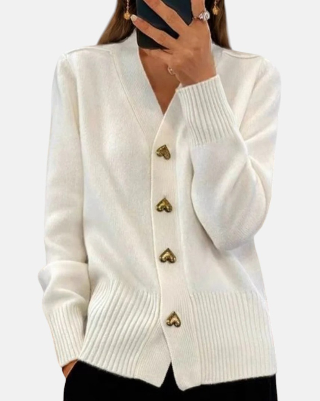 ADELE | CARDIGAN ELEGANTE CON BOTONES EN FORMA DE CORAZÓN
