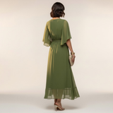 Leticia - Vestido midi con cintura de lazo