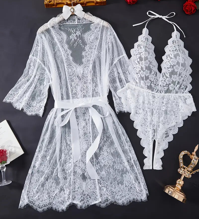 Beatriz - Body de encaje con escote profundo