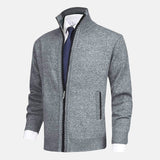 Álvaro | Cárdigan con Cuello Alto y Detalles de Ribete