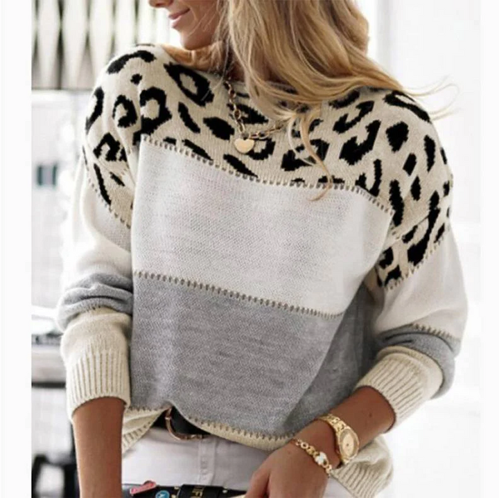 Cheyenne - Jersey informal con diseño de leopardo