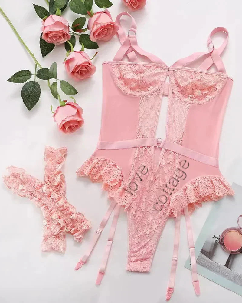 Rosa - Body sexy con encaje