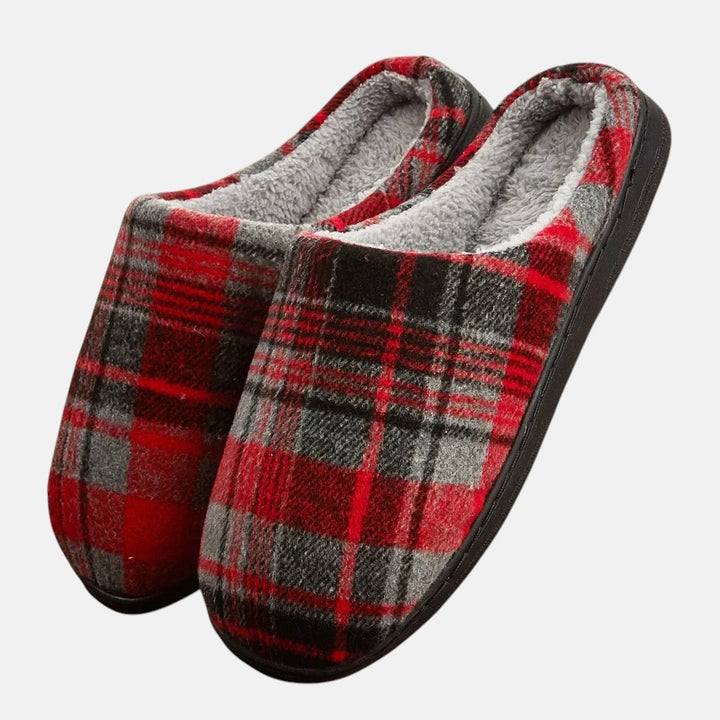 Arturo | Pantufla con Cuadros y Suela Antideslizante
