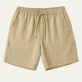 Los pantalones cortos de lino beige Old Money para hombre de Lisboa