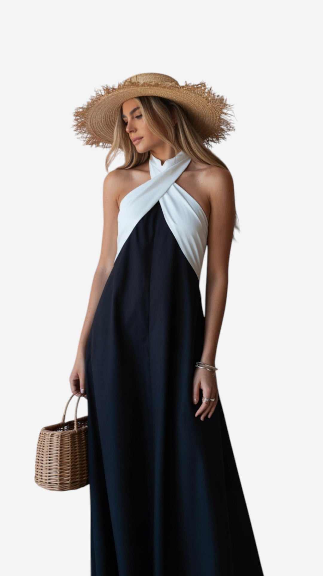 Sienna | Vestido elegante con espalda descubierta y cuello cruzado a la moda