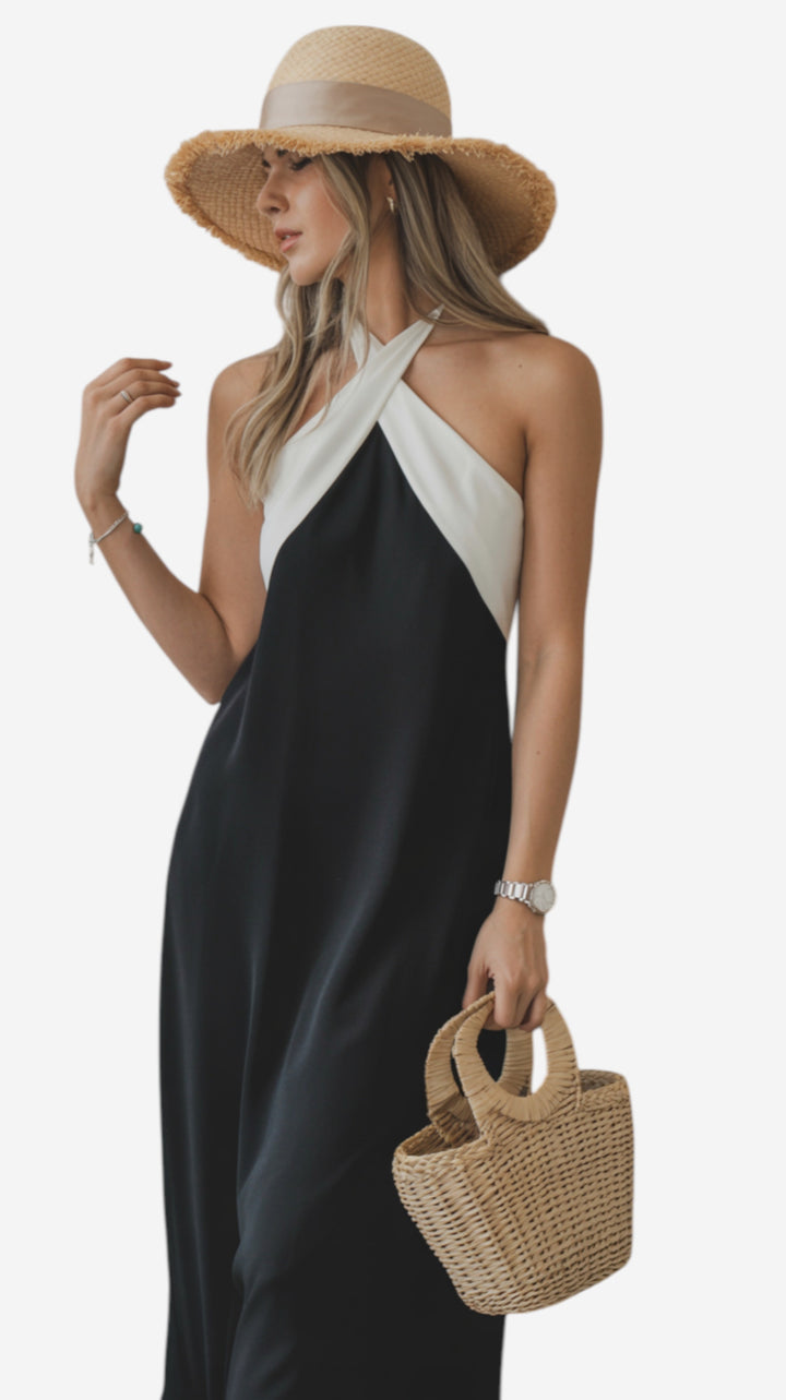 Sienna | Vestido elegante con espalda descubierta y cuello cruzado a la moda