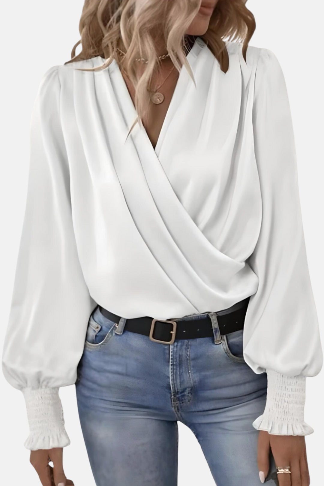 Carlota | Blusa Elegante de Manga Larga con Escote en V