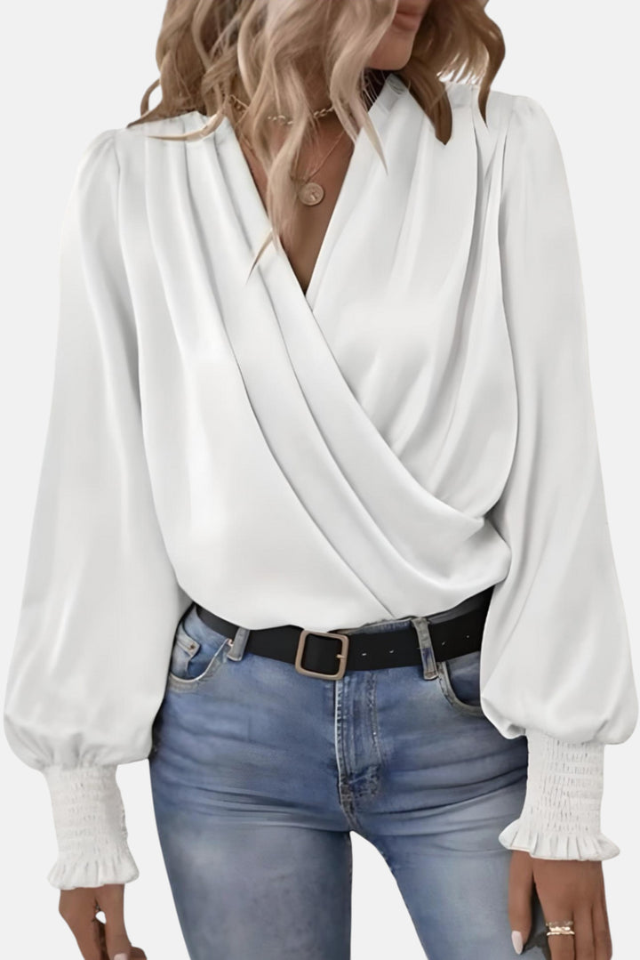 Carlota | Blusa Elegante de Manga Larga con Escote en V