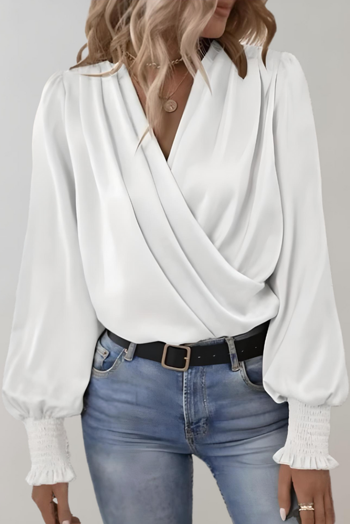 Carlota | Blusa Elegante de Manga Larga con Escote en V