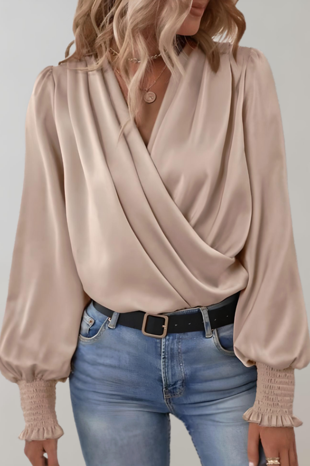 Carlota | Blusa Elegante de Manga Larga con Escote en V