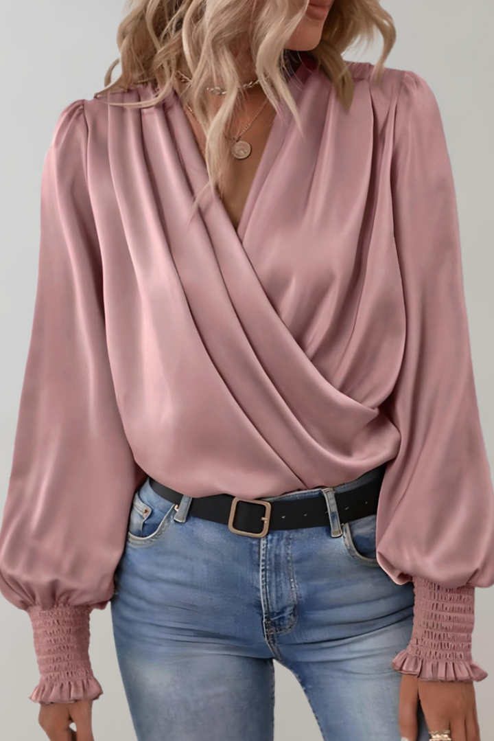 Carlota | Blusa Elegante de Manga Larga con Escote en V