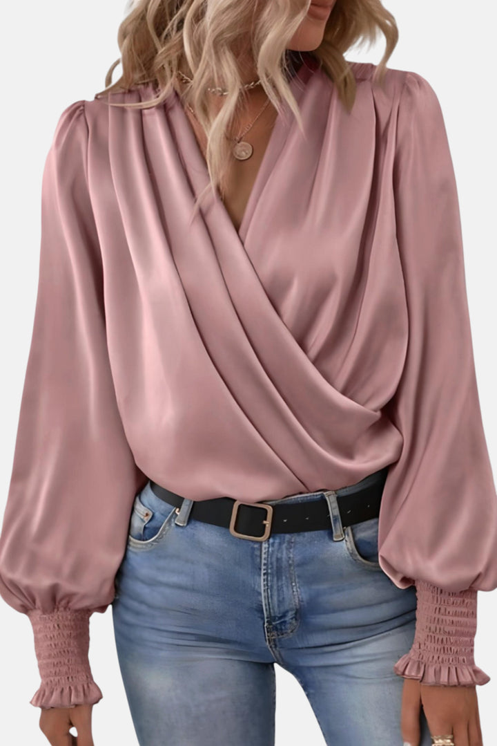 Carlota | Blusa Elegante de Manga Larga con Escote en V